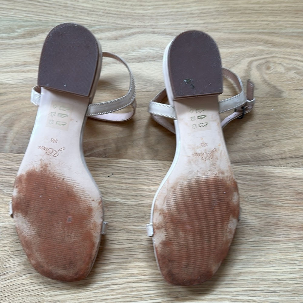 J Crew strappy sandals patent dusty pink taupe size 8.5, adjustable ankle strap - Picture 10 of 12
